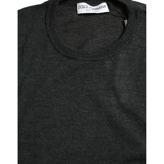 Dolce & Gabbana Gray Wool Round Neck Pullover Sweater TSH84546-48