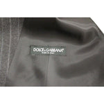 Dolce & Gabbana Gray Striped Wool Logo Vest Gilet Weste GSS12016-1