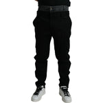 Dolce & Gabbana Black Gray slim Cotton Denim Jeans PAN74935-58