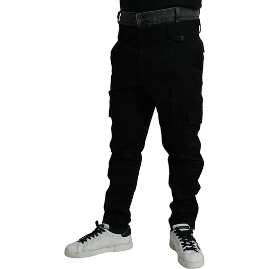 Dolce & Gabbana Black Gray slim Cotton Denim Jeans PAN74935-58