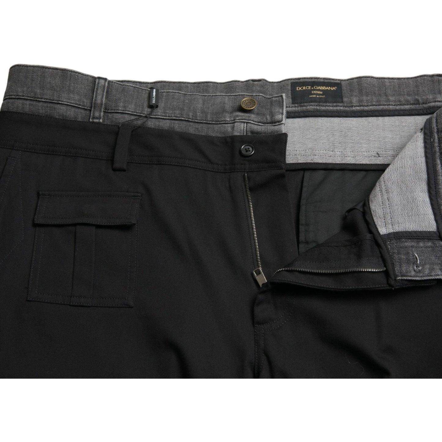 Dolce & Gabbana Black Gray slim Cotton Denim Jeans PAN74935-58