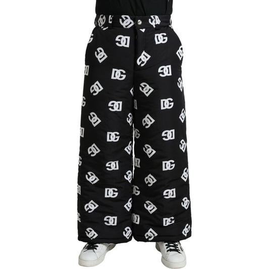 Dolce & Gabbana Black Logo DG Print Wide Leg Pants PAN75078-48