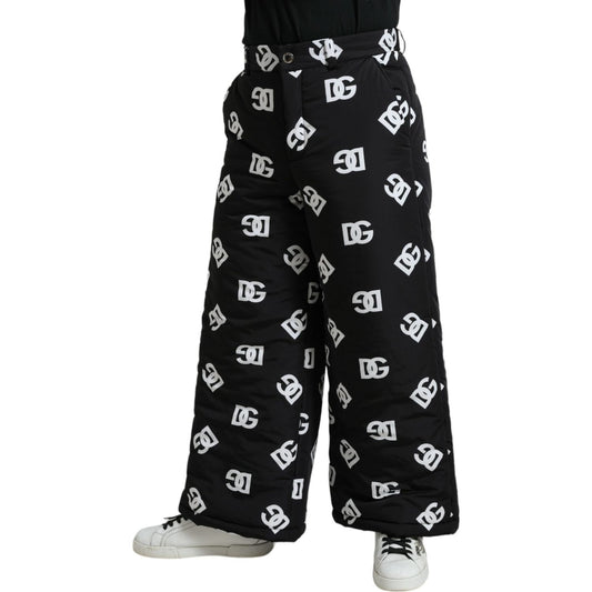 Dolce & Gabbana Black Logo DG Print Wide Leg Pants PAN75078-48