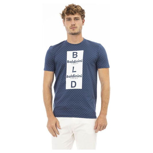 Baldinini Trend Blue Cotton Men T-Shirt BA-23701-XS