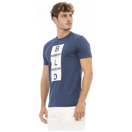 Baldinini Trend Blue Cotton Men T-Shirt BA-23701-XS