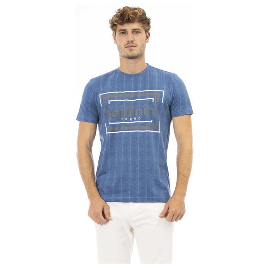 Baldinini Trend Blue Cotton Men T-Shirt BA-23709-XS