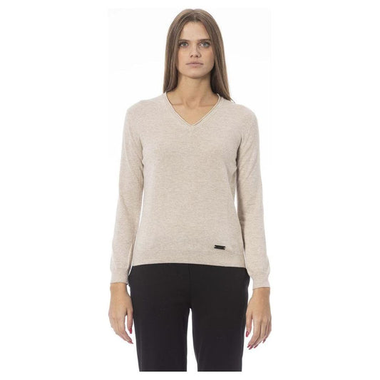 Baldinini Trend Beige Cashmere Women Sweater BA-23835-S