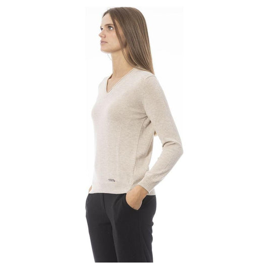 Baldinini Trend Beige Cashmere Women Sweater BA-23835-S
