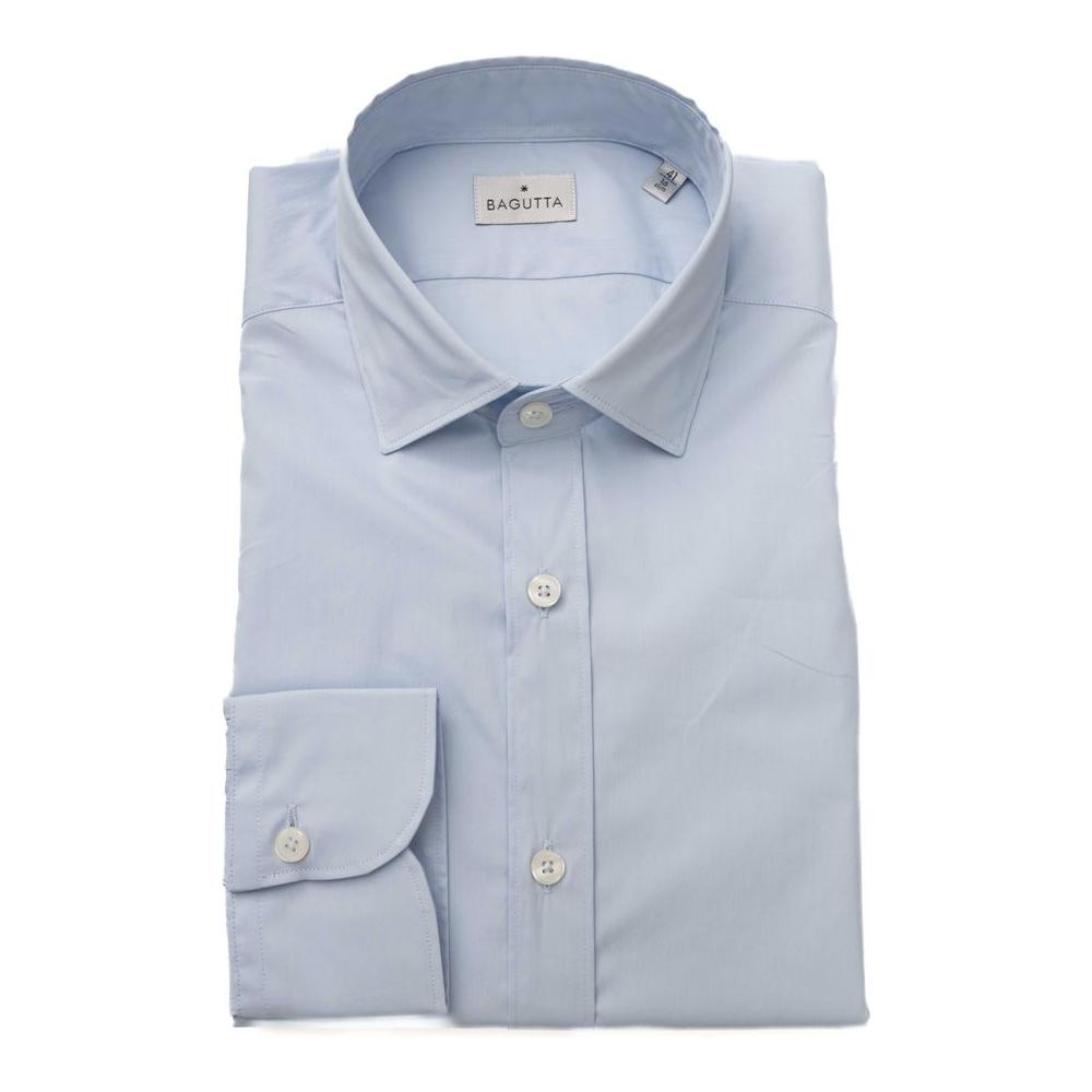 Bagutta Light Blue Cotton Men Shirt