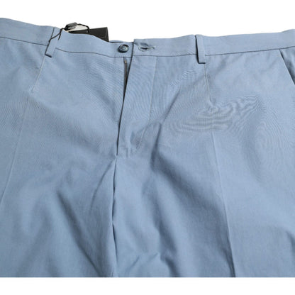 Dolce & Gabbana Sky Blue Cotton Folded Hem Men Bermuda Shorts