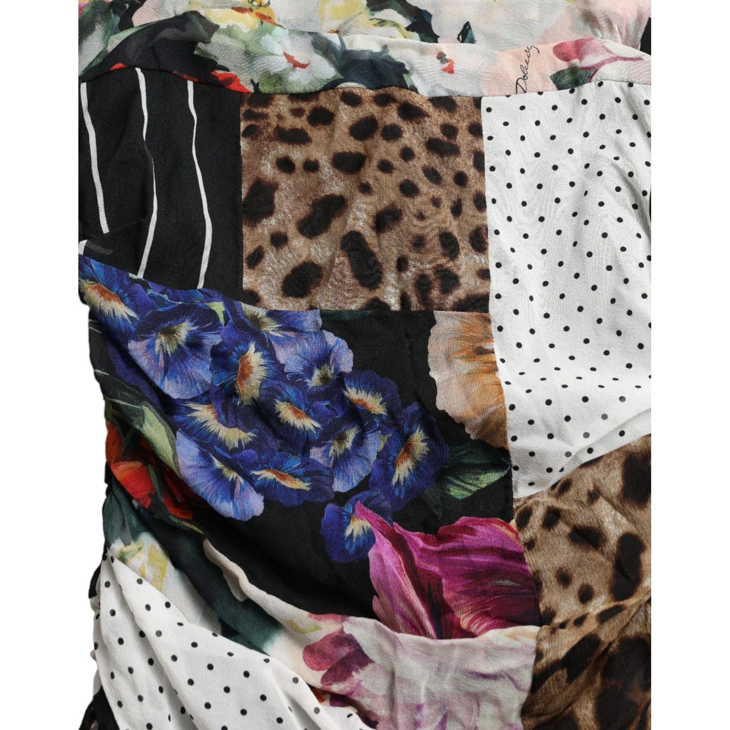 فستان متوسط ​​الطول من الحرير من دولتشي آند غابانا