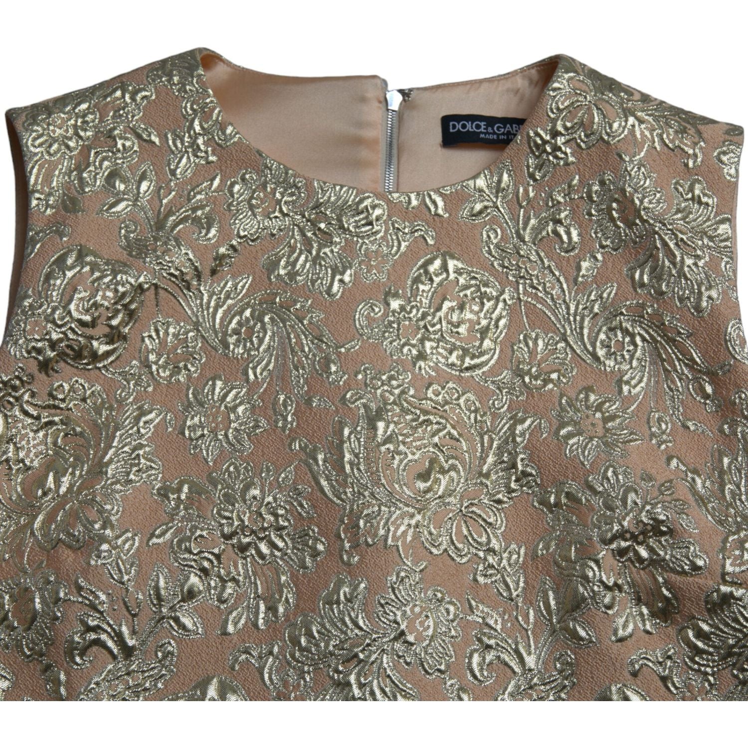 Dolce & Gabbana Metallic Floral Jacquard A-line Mini Dress