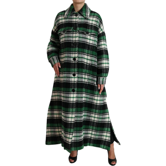 Dolce & Gabbana Green Plaid Long Sleeve Casual Coat Jacket JKT3692-40