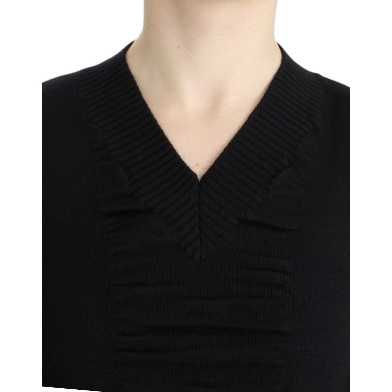 Costume National Black V-neck wool sweater