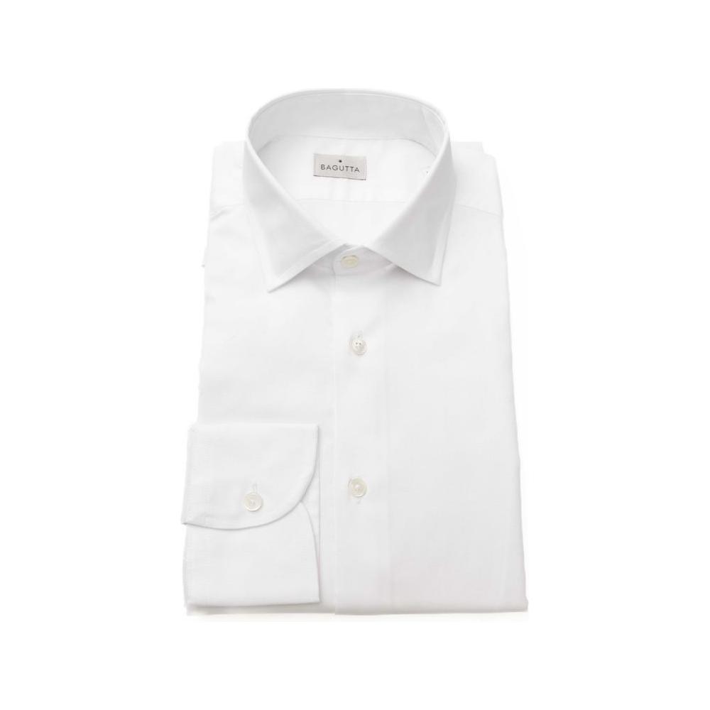 Bagutta White Cotton Men Shirt