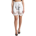 Dolce & Gabbana White Cotton Cutout High Waist Bermuda Shorts PAN74892-40