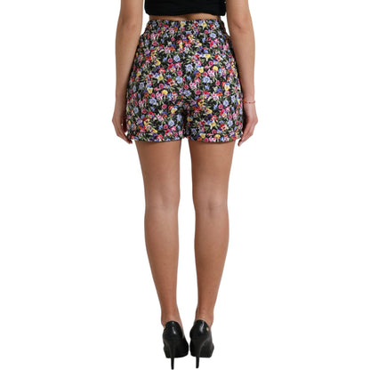 Dolce & Gabbana Multicolor Floral High Waist Hot Pants Shorts