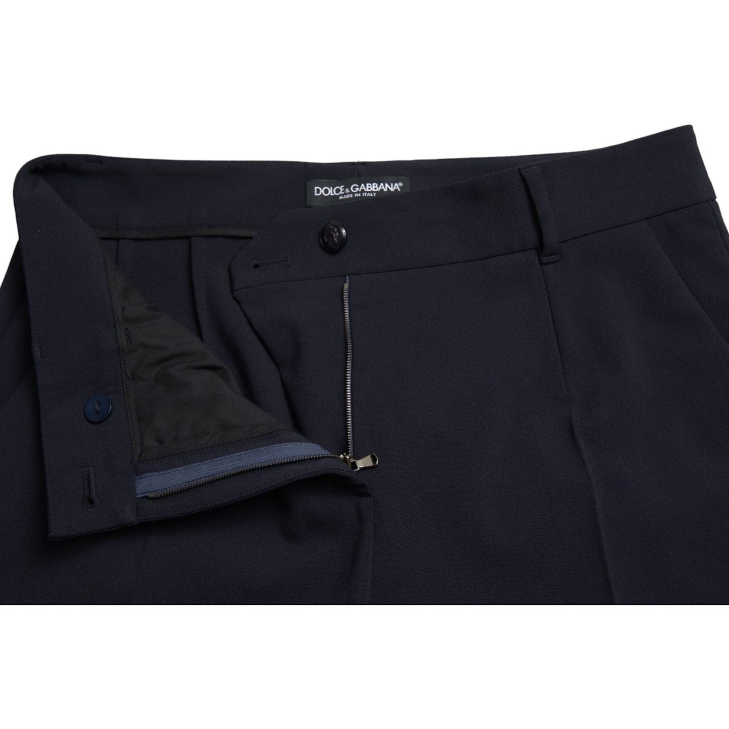 Dolce & Gabbana Blue Mid Waist Tapered Cropped Pants PAN74977-42