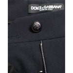 Dolce & Gabbana Blue Mid Waist Tapered Cropped Pants PAN74977-42