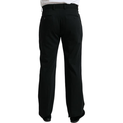 Dolce & Gabbana Black Wool Formal Straight Fit Dress Pants