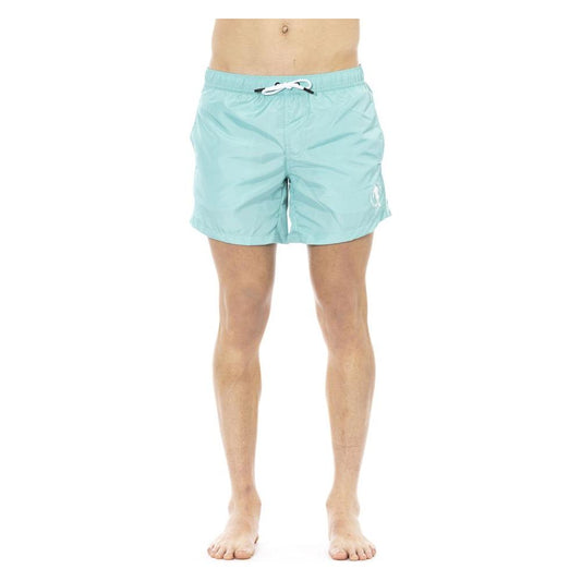 Bikkembergs Light Blue Polyester Men Swim Short BI-22021-S