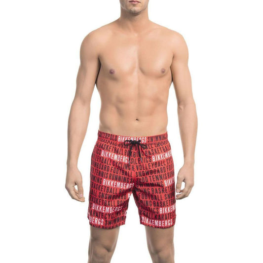 Bikkembergs "Red Polyester Men Swim Short" BI-22008-S