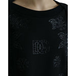 Dolce & Gabbana Black Pullover Floral Logo Applique Sweater TSH84221-40