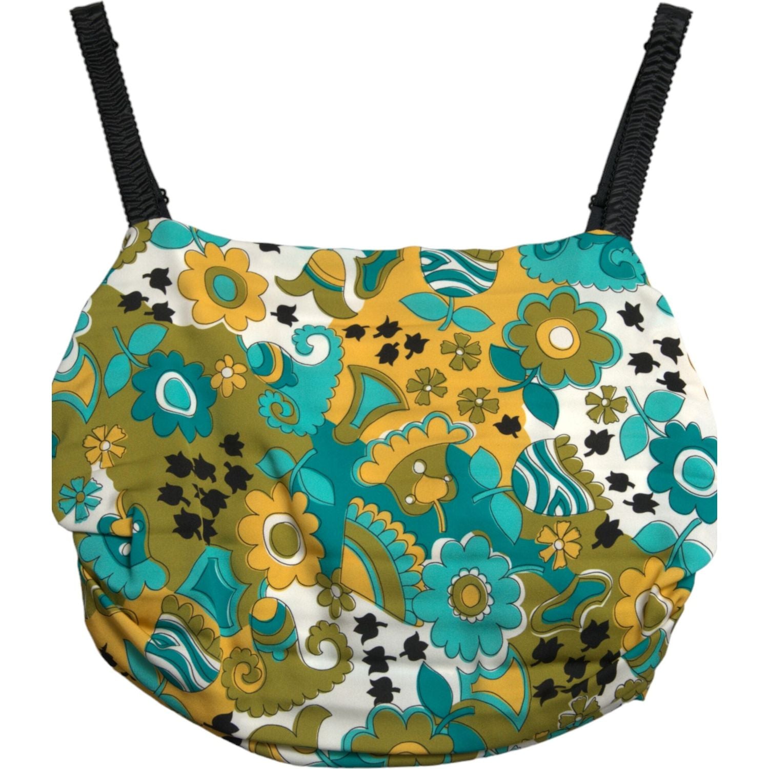 بلوزة قصيرة أنيقة من مزيج الحرير المزهر من دولتشي آند غابانا