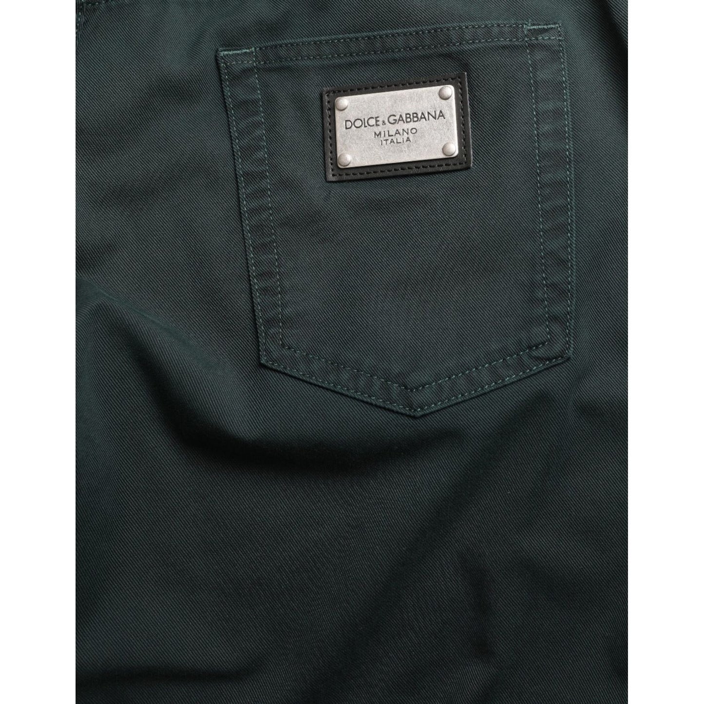 Dolce & Gabbana Green Cotton Stretch Skinny Men Denim Jeans