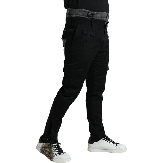 Dolce & Gabbana Black Gray Slim Cotton Denim Jeans Pants PAN74934-52