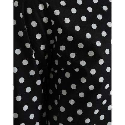 Dolce & Gabbana Black White Polka Dot Nylon Shift Mini Dress