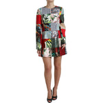 Dolce & Gabbana Multicolor Floral Patchwork Shift Mini Dress DR281002-46