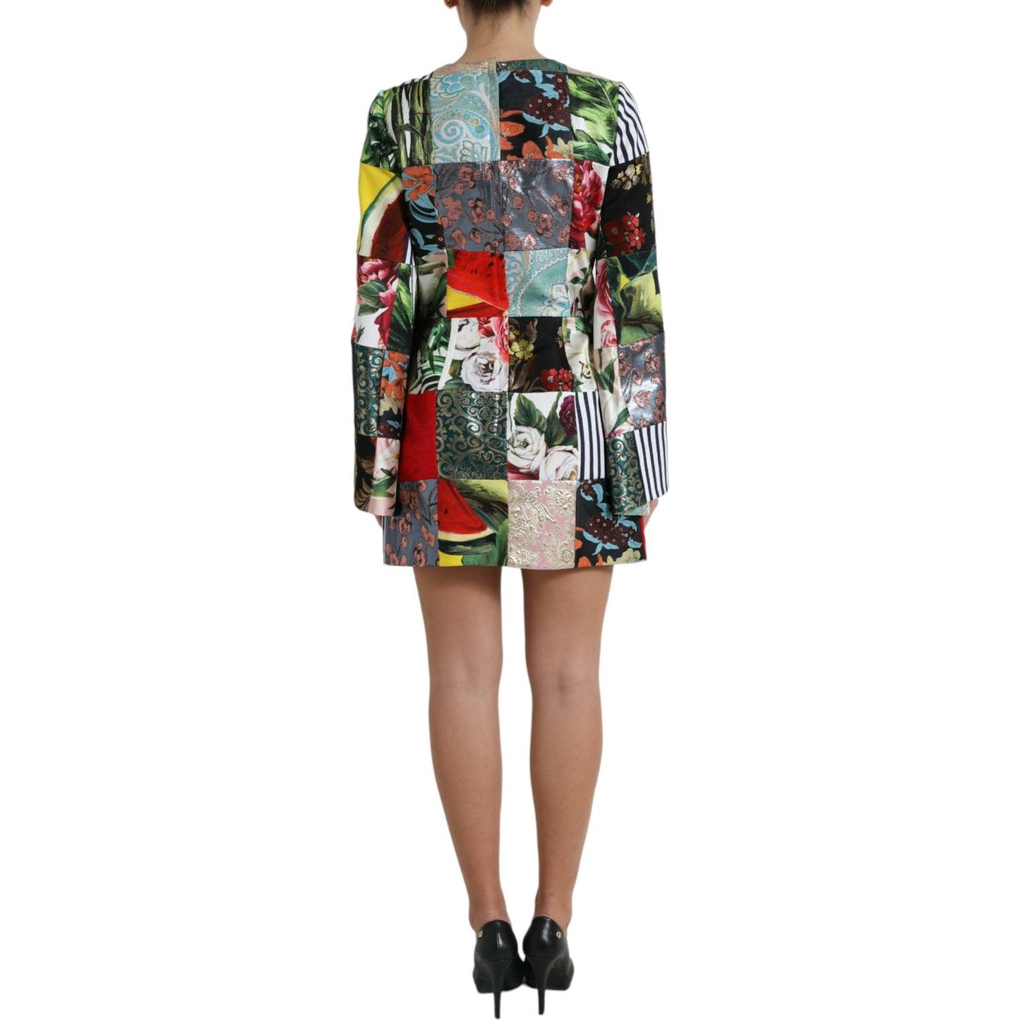 Dolce & Gabbana Multicolor Floral Patchwork Shift Mini Dress DR281002-46