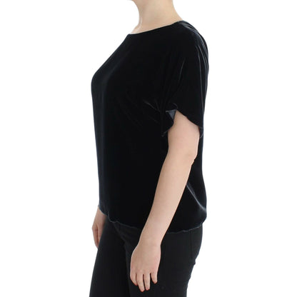 Dolce & Gabbana Black velvet shortsleeved blouse
