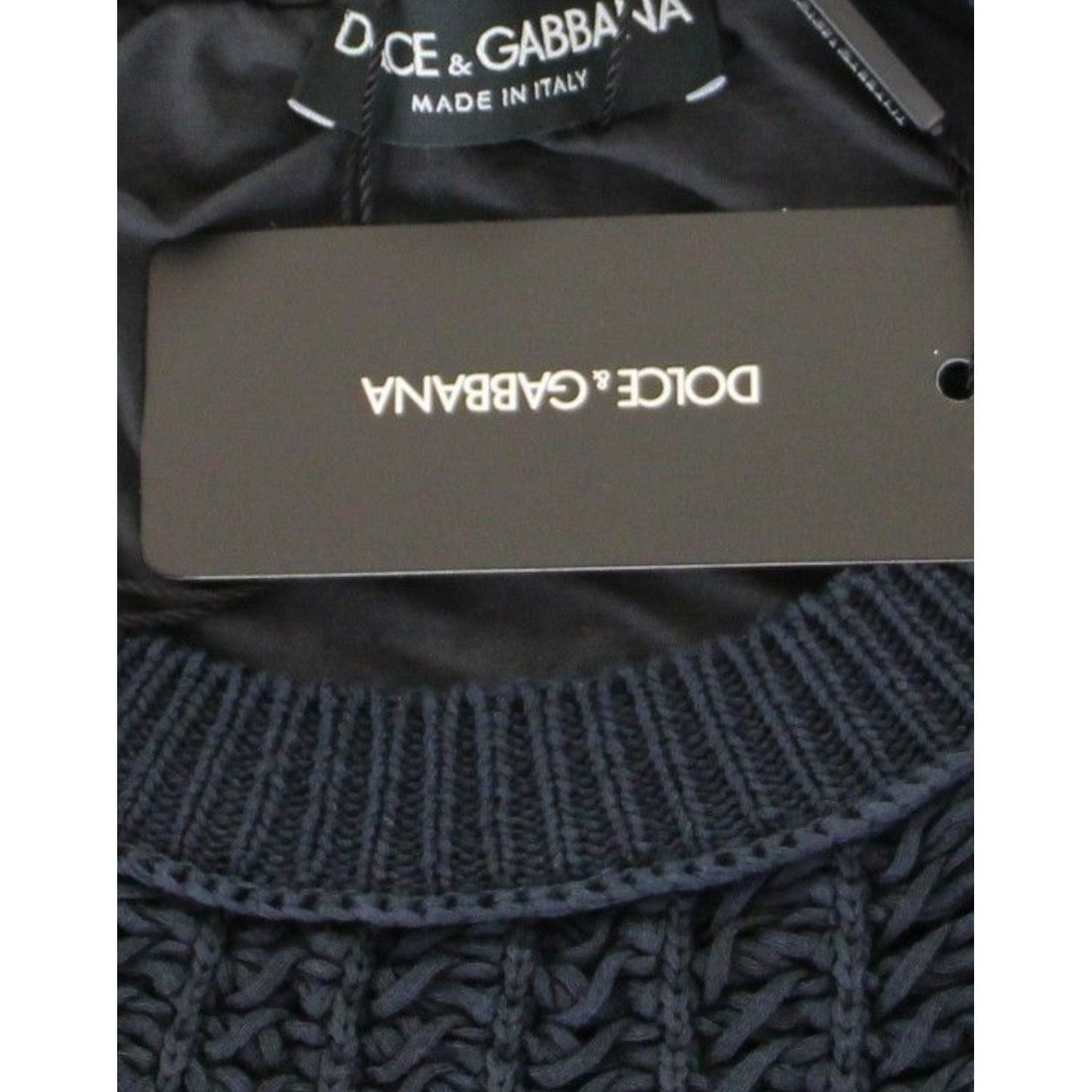 Dolce & Gabbana Blue Runway Netz Pullover Netted Sweater GTH10687-2