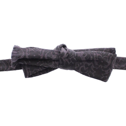 Dolce & Gabbana Gray Black Wool Silk Bow Tie