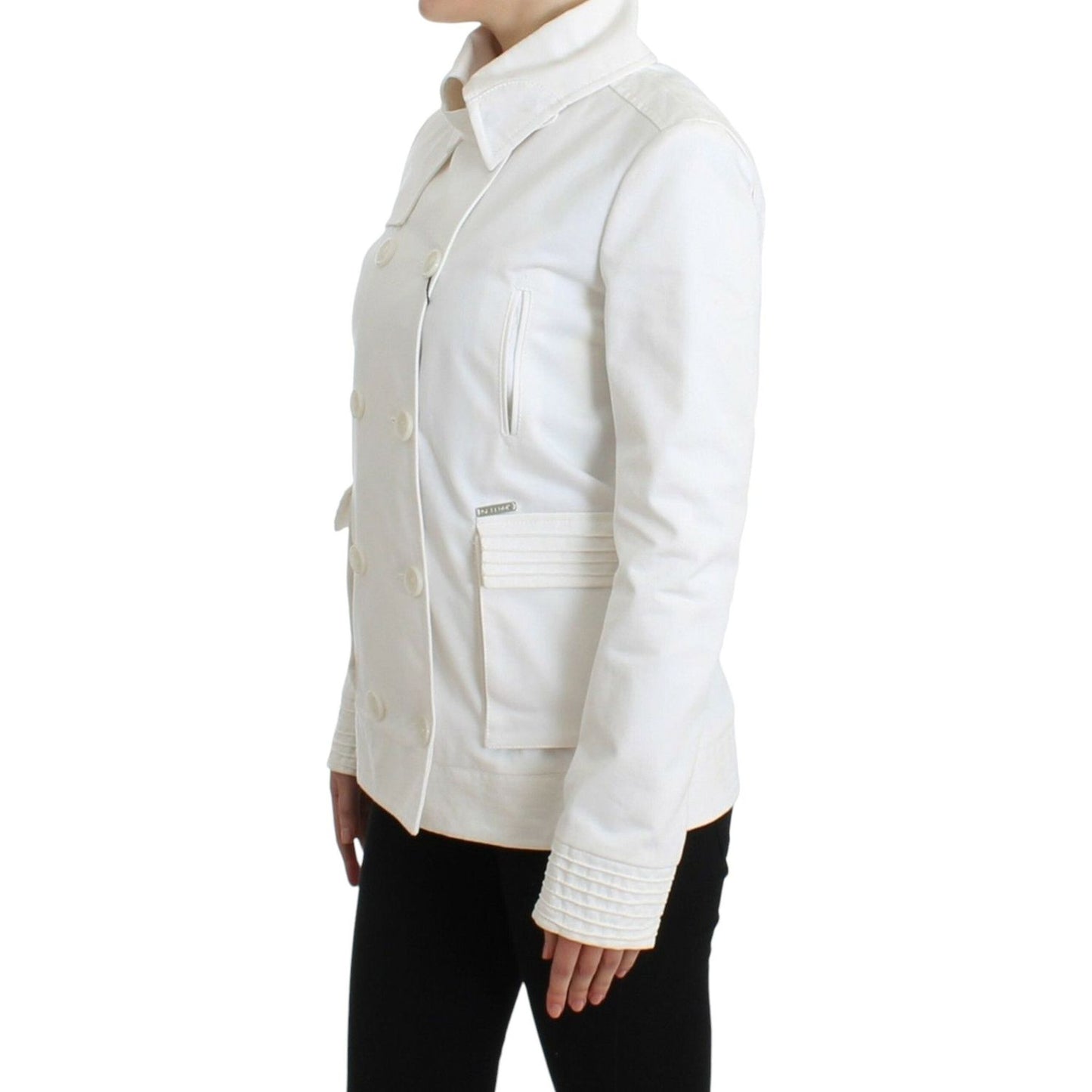 GF Ferre White Double Breasted Jacket Coat Blazer