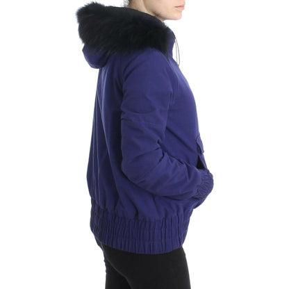GF Ferre Blue Padded Jacket Hooded Short K-Way