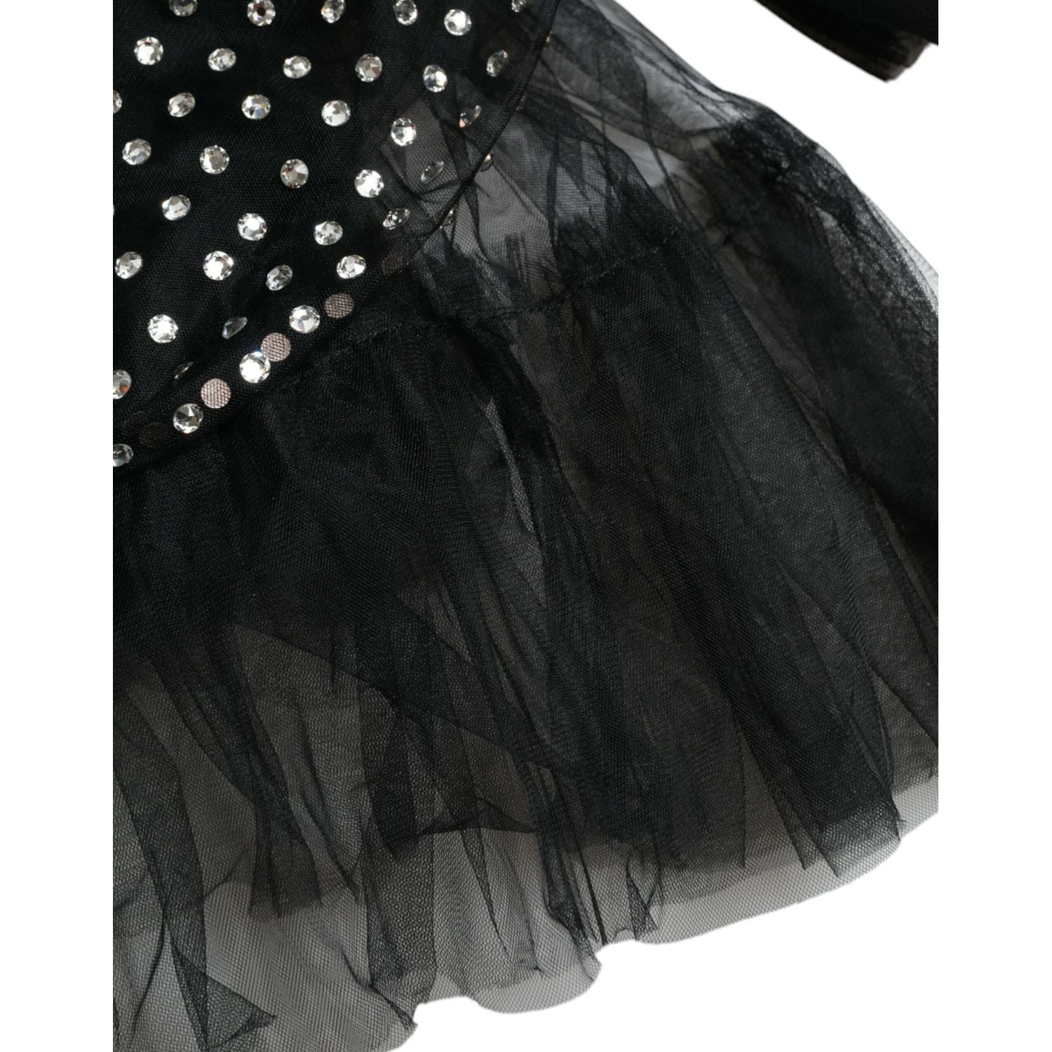 Dolce & Gabbana Black Crystal Embellished A-line Gown Dress