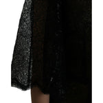 Dolce & Gabbana Black Floral Lace Sheer A-line Midi Dress DR281116-48