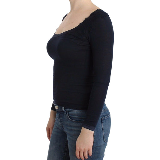 Ermanno Scervino Lingerie Blue Top Blouse Jumper Lace Rayon SIG12008-1