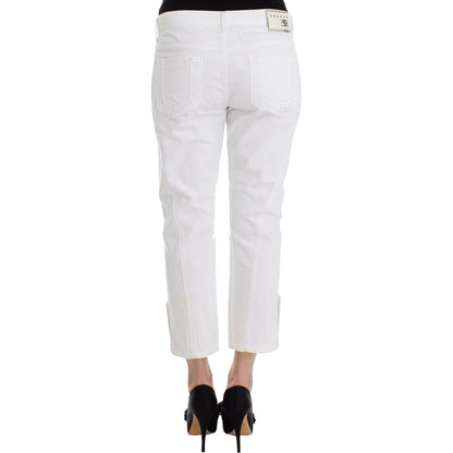 Ermanno Scervino White Cropped Jeans Denim Pants Branded Capri