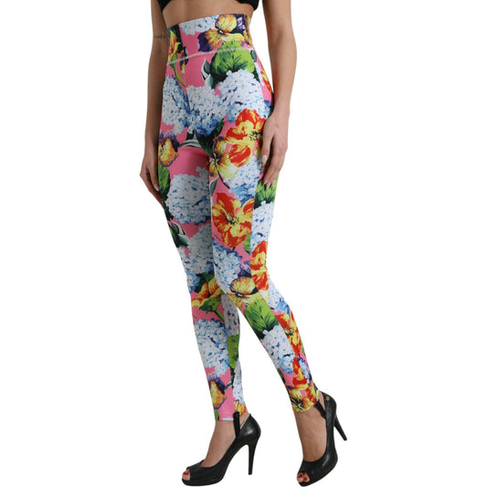 Dolce & Gabbana Multicolor Floral High Waist Leggings Pants PAN74993-40