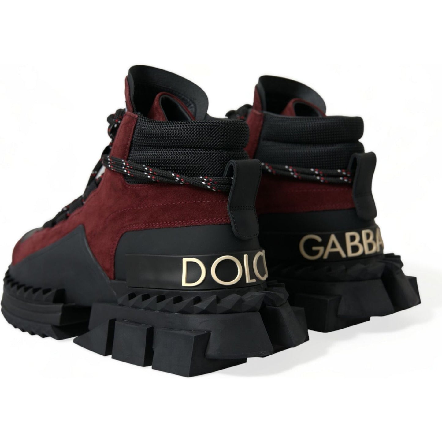 Dolce & Gabbana Burgundy Super King High Top Men Sneakers Shoes MV5424-39