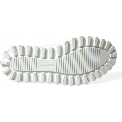 Dolce & Gabbana White Vulcano Trekking Ankle Boots Shoes