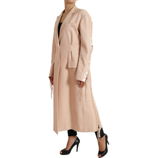 Dolce & Gabbana Beige Cotton Single Breasted Long Coat Jacket JKT3700-40