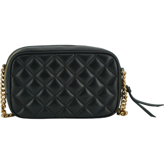 Versace Elegant Small Black Leather Crossbody Bag 8056204191176