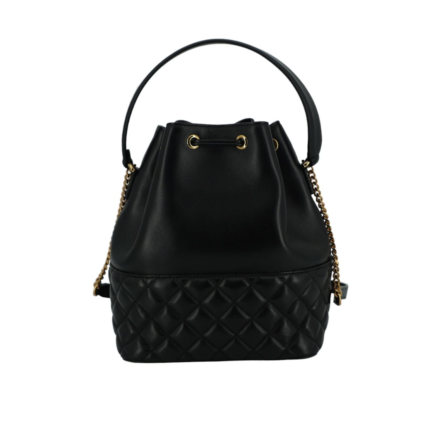 Versace Black Lamb Leather Bucket Shoulder Bag