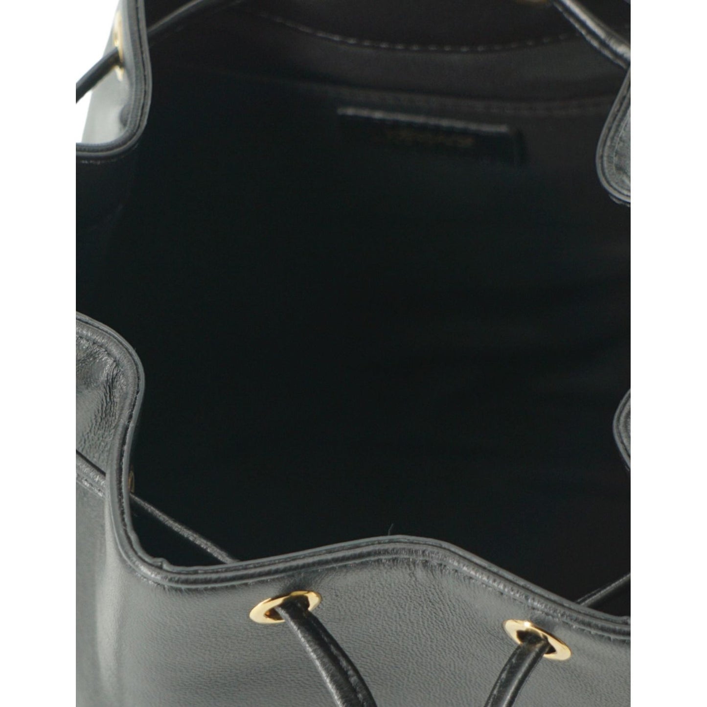 Versace Elegant Black Leather Medusa Bucket Shoulder Bag 8056204626517