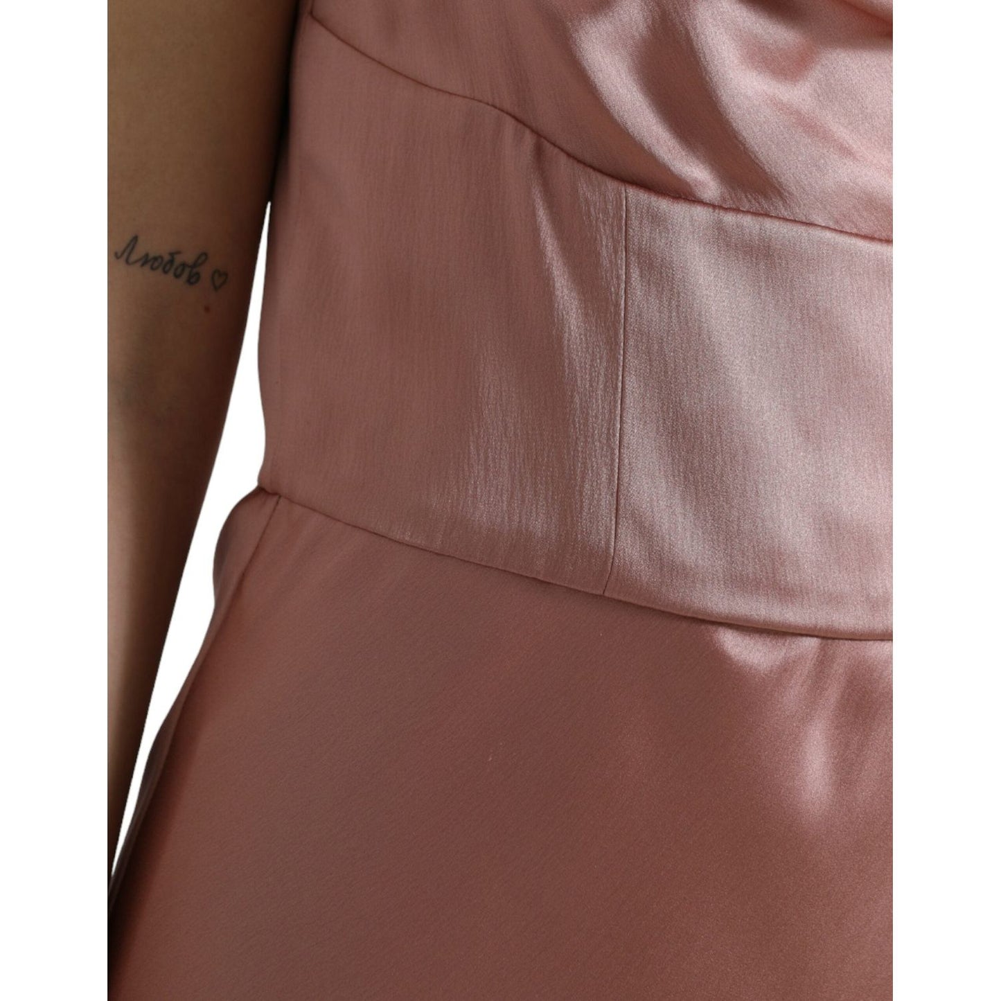Dolce & Gabbana Pink Silk Spaghetti Straps Long Gown Dress DR281047-44